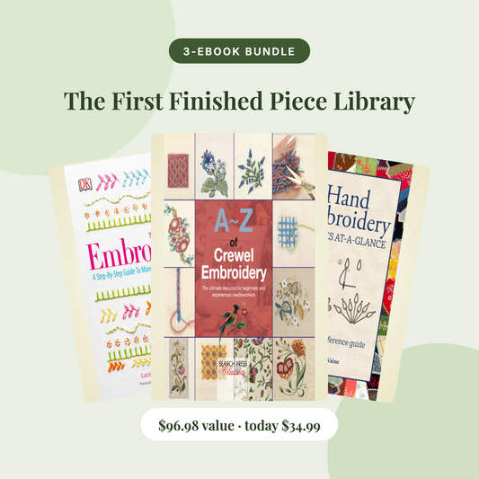 The First Finished Piece Library | 3 Large-Print Guides From Your First Stitch to a Framed Piece